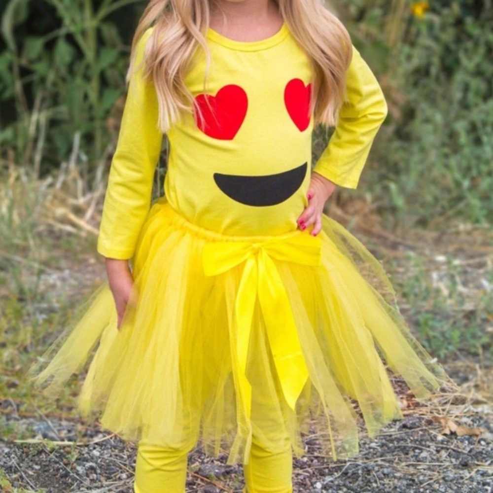 Girls Emoji Tutu Costume Size 18/24m - Picture 3 of 3